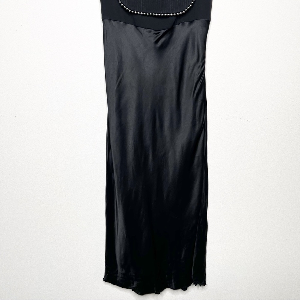 Vintage Alexander Wang Satin Tuxedo Bib Studded Dress - Picture 5 of 10